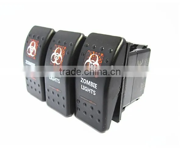 color rocker switch with Laser Etched symbols
