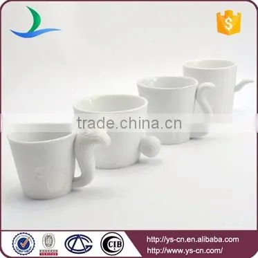 Best selling products white animals embossed kids ceramic mugs