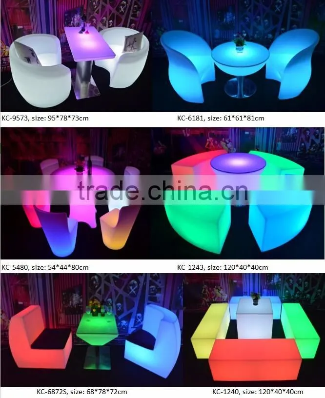 led furniture light curve bench light up growing bar chair with led lights