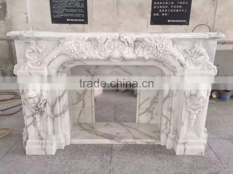 Alibaba website natural white marble gas fireplace