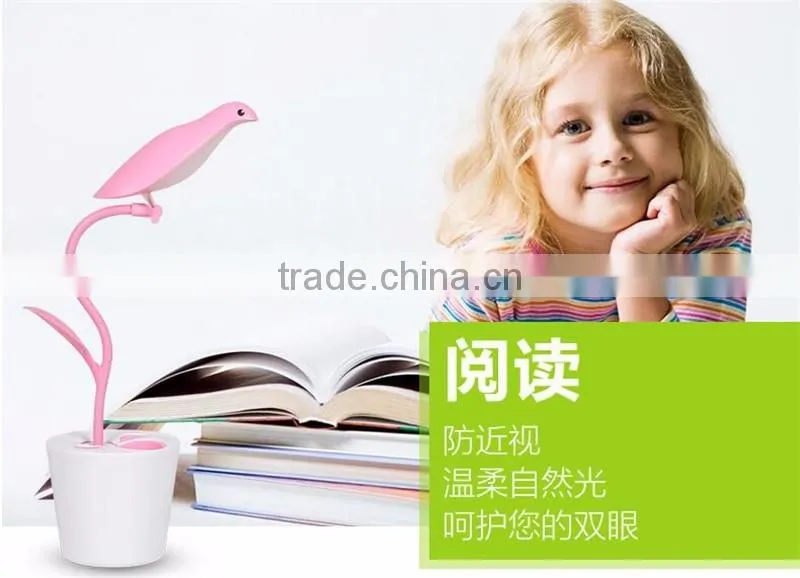 Simple Free Bird Lamp LED small table lamp bedroom bedside Foldable USB Rechargeable Lamps