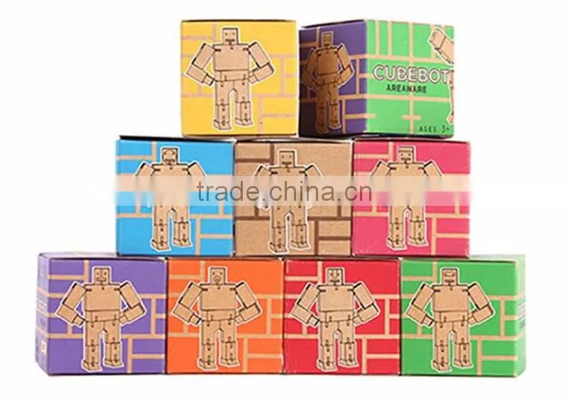 Blocks of wood cube robot Children's creative puzzle toys Amazing shape cube puzzle