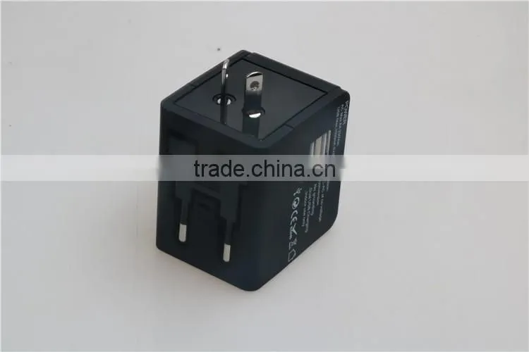 Factory High Quality Universal Travel Adapter with double USB Charger World Travel Adapter USB Travel Adapter of 1000MA