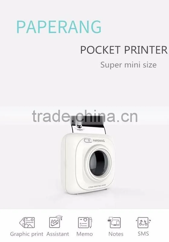 Super Mini Pocket Receipt Printer, Bluetooth Pocket Thermal Printer For Photos/Receipt/Memo Printing
