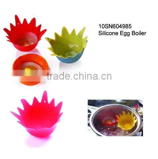 Diiferent pattern single cup 100% food grade silicone egg cooker
