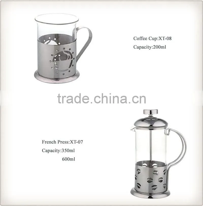 Unique design high quality hot-sale plastic coffee french press mug for various color.