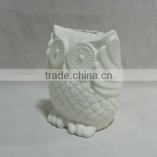Ceramic Owl Shape Coin Money Bank