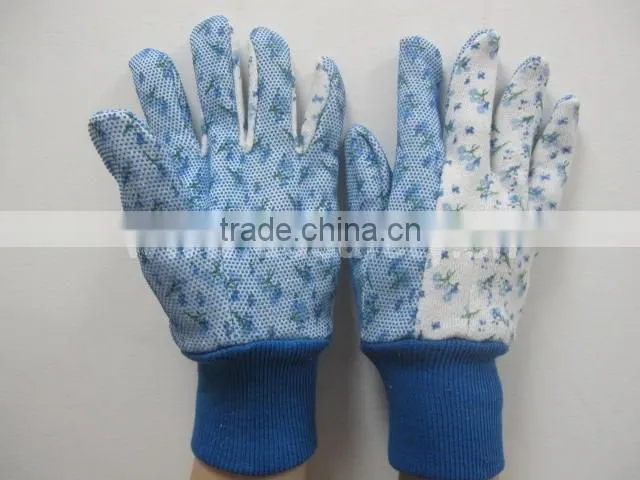 DDSAFETY 2017 Garden Cotton Glove PVC Dots On Plam Safety Working Gloves