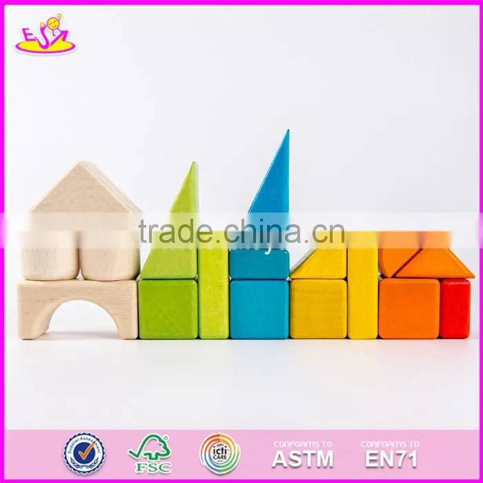 2017 New design best preschool construct wooden blocks toys for kids W13C034