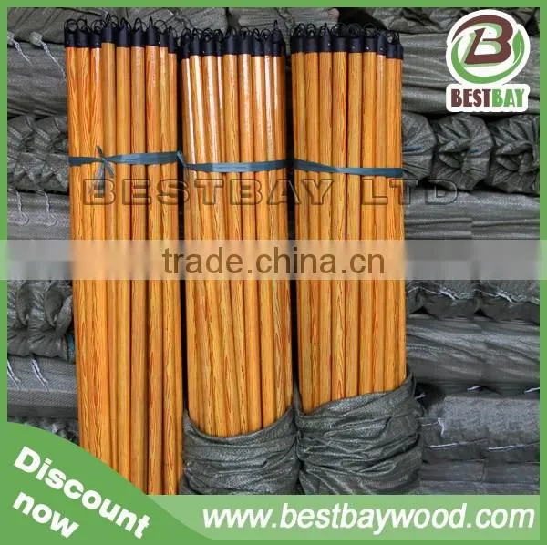 PVC coated wood broom handle/Factory cheap price broom handle wood pvc coated mop handle