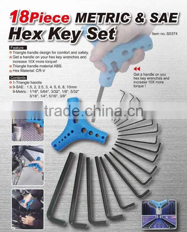 18 Piece High Torque Hex Key Set