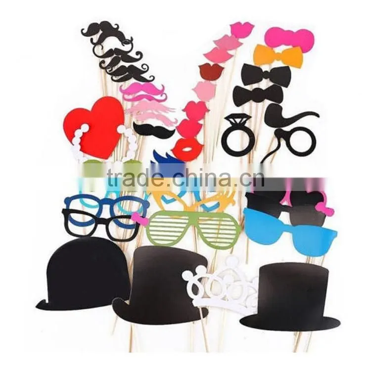 Newest DIY 58pcs Photo Props Wedding Christmas Decoration Photo Booth Props Fun Party Favor
