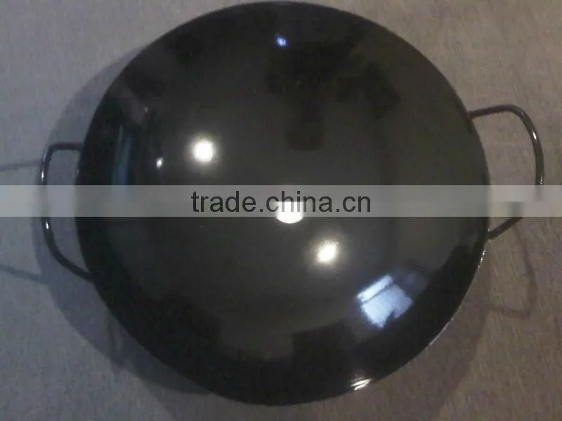 High quality black wok with two handles