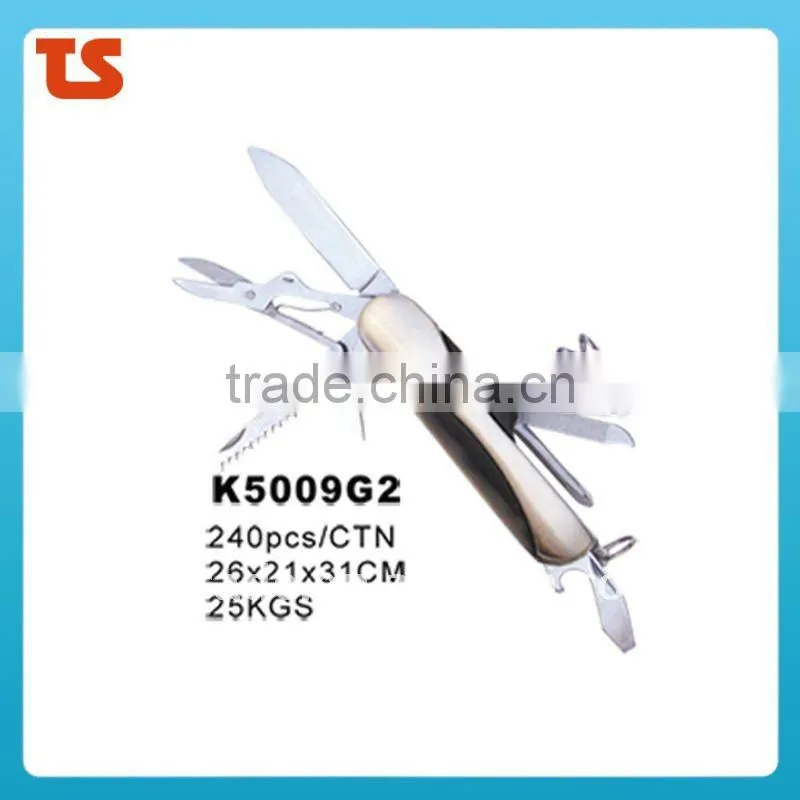 2014 New design multi knife Novelty pocket knife multi functiona utility kinfe LED knife(K5007G