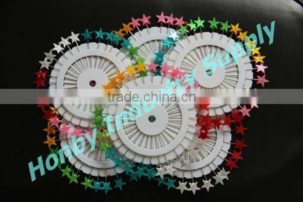 Fashion star shaped plastic head pearl straight pin