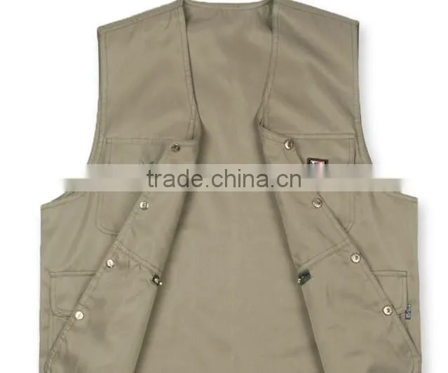 Men's reversible clothing casual outdoor fishing vest multi-pocket Men V-neck cotton vest brand