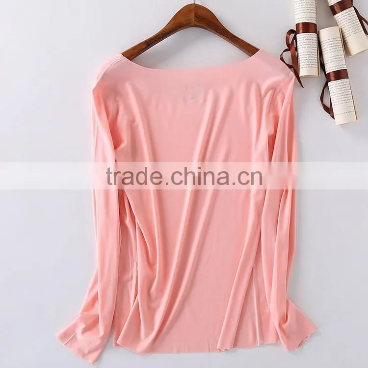 Fashion custom plain long sleeve women bulk wholesale t shirts
