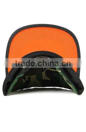 Military cheap custom camo 5 panel hat flat brim