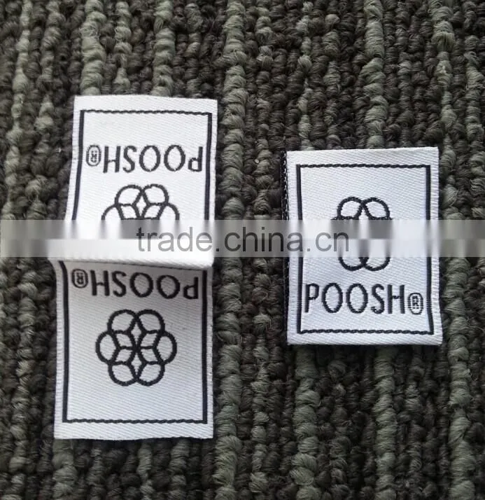 2017 high density damask clothing labels woven labels