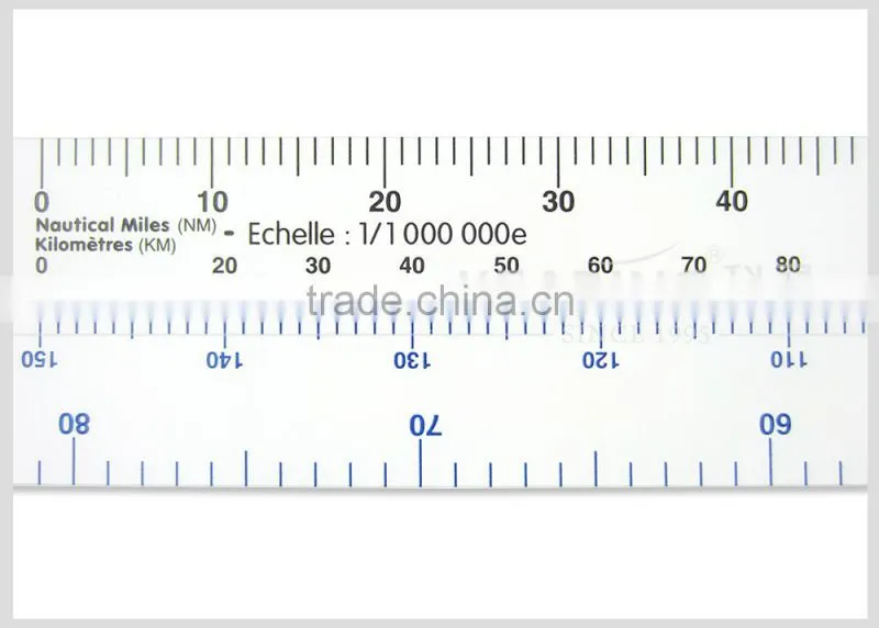 Kearing 34*320*1mm Plastic flight trainning scale rulers in for Pilot Students #KNM-4