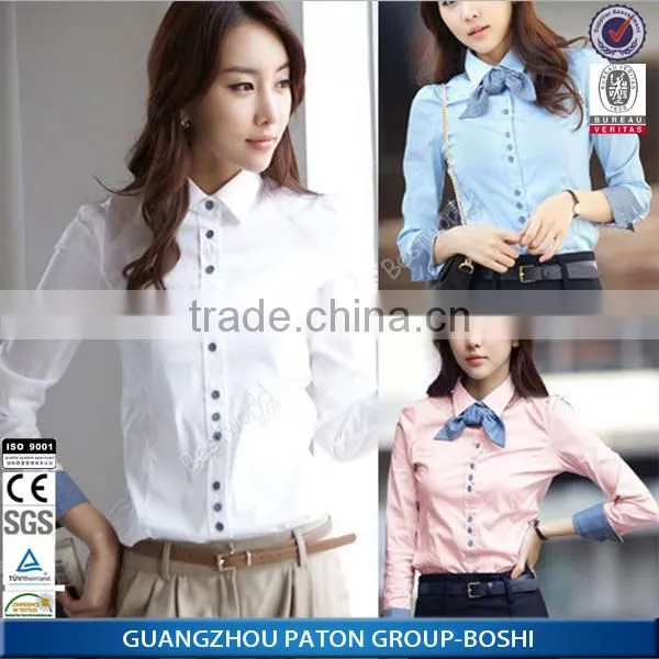 European style ladies blouse top 100 cotton blous from Guangzhou