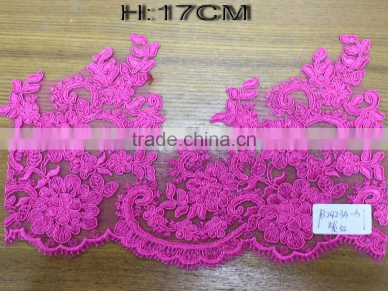 2017 colorful Embroidery Lace Trims Lace Appliques Patches Wedding Dress Decor Supply