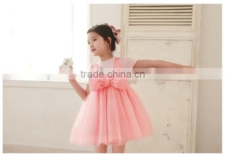 New Fashion baby Girl Dress Pink Party Children Dress For Summer