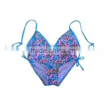 Full printing with hearts pretty lovely girl swimwear swim suit