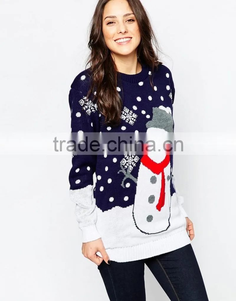 new Christmas women sweater wih round neck and long sleeve