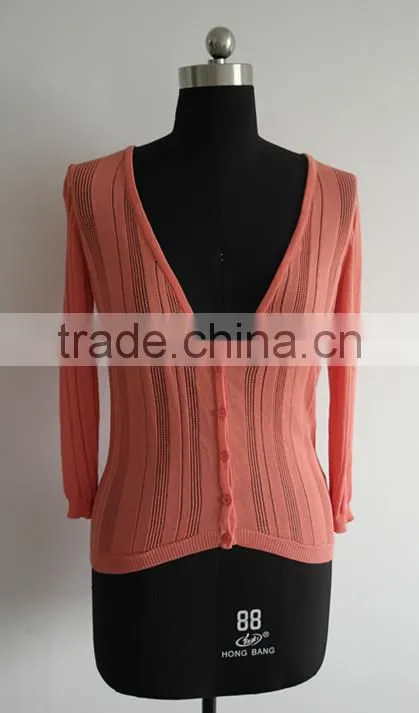 Fashion Ladies 3/4 sleeve cardigan sweater for summer