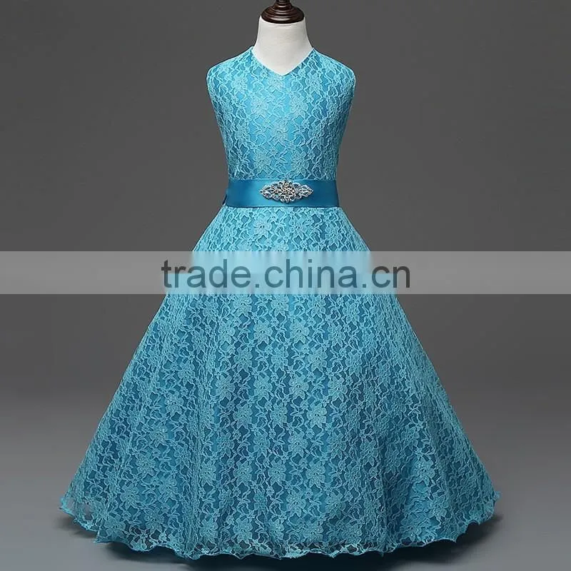 Elegant Girl Dress Girls 2015 Summer Fashion Pink Lace Party Flower Princess Wedding Dresses Baby Girl dress