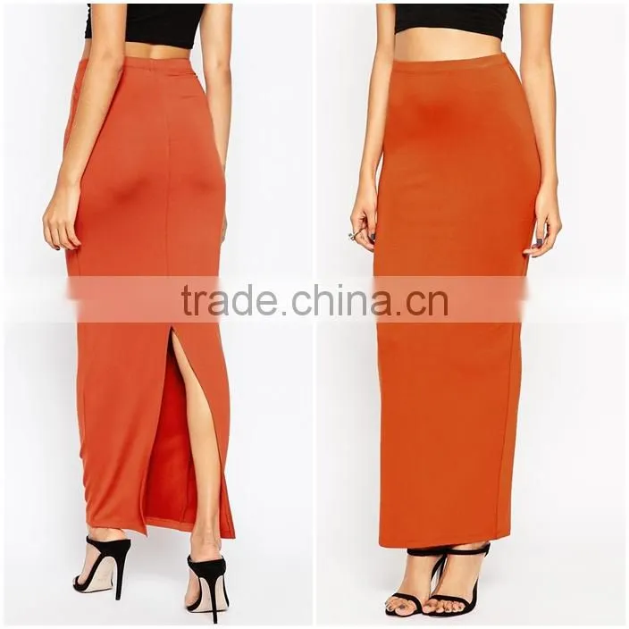 2016 Hot selling skirt manufacturer sexy split long skirt for women maxi skirt
