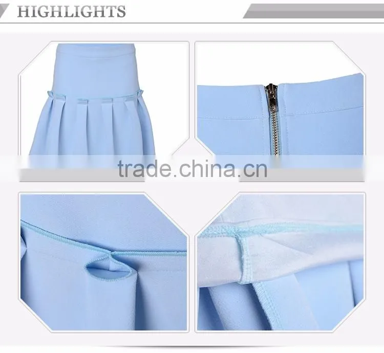 Oem Services High Waist A Line Pleated Skirt Ladies