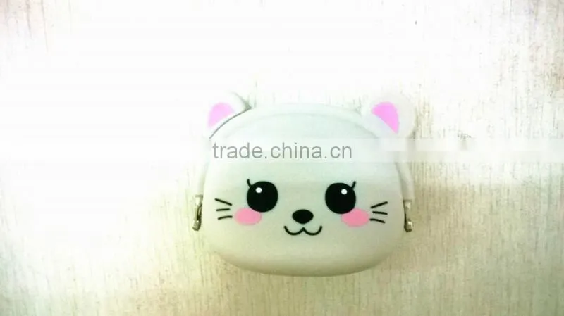 Custom factory wholesale Logo printting silicone coin purse key wallet