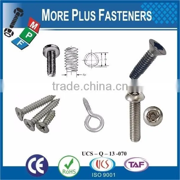 Made in Taiwan Din 965 Pozi Flat Head Bolt with Hole in Head Machine Furniture Screw