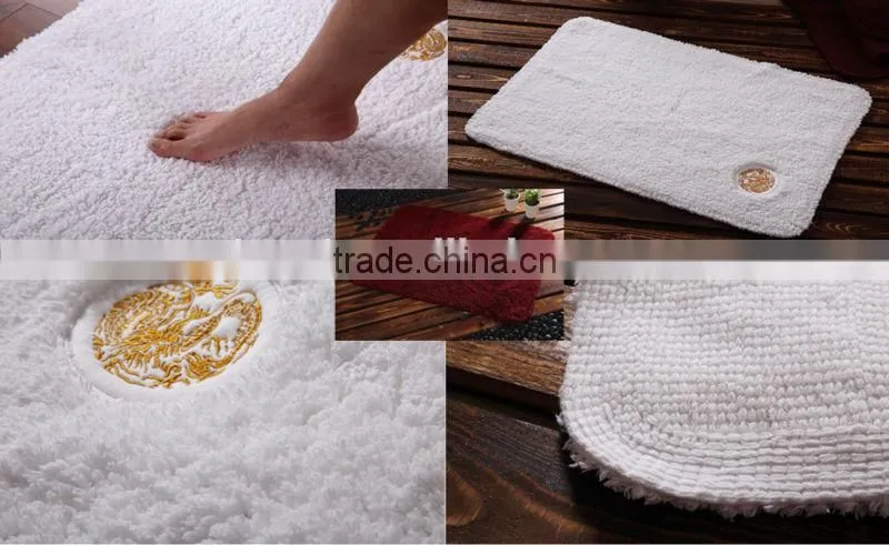 high quality hand tufted shaggy mat with embroired logo