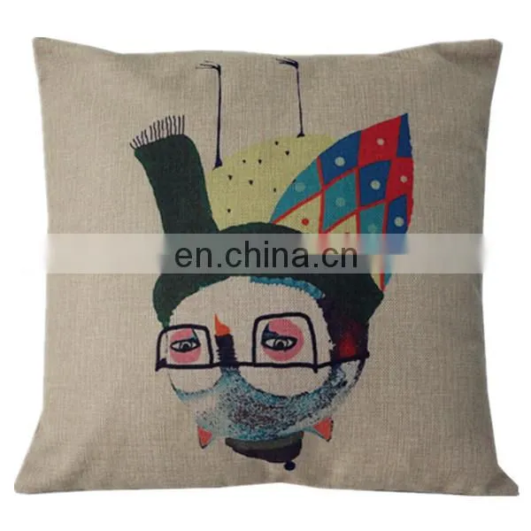 Top selling Low MOQ cheap decorative home throw pillow cover fashion linen sofa seat printed cushion cover