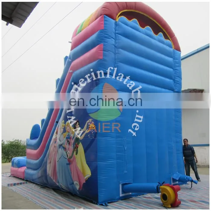 excellent quality long inflatable water slide pool / princess outdoor water slide inflatable for sale
