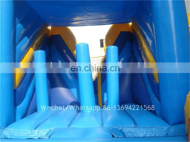 Kids Blue slide and castle inflatable bouncer combo 5x4x3m