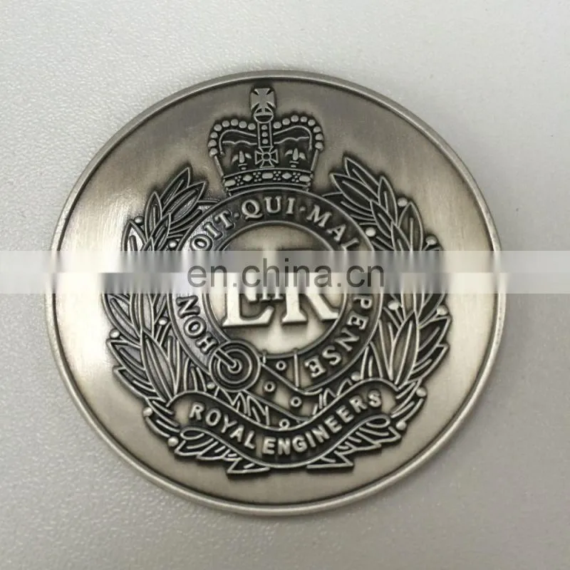 Zinc alloy casting coin antique silver custom coin with logo of football league