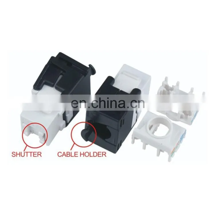 UTP 180 toolless rj45 connector cat6a keystone jack with cable holder