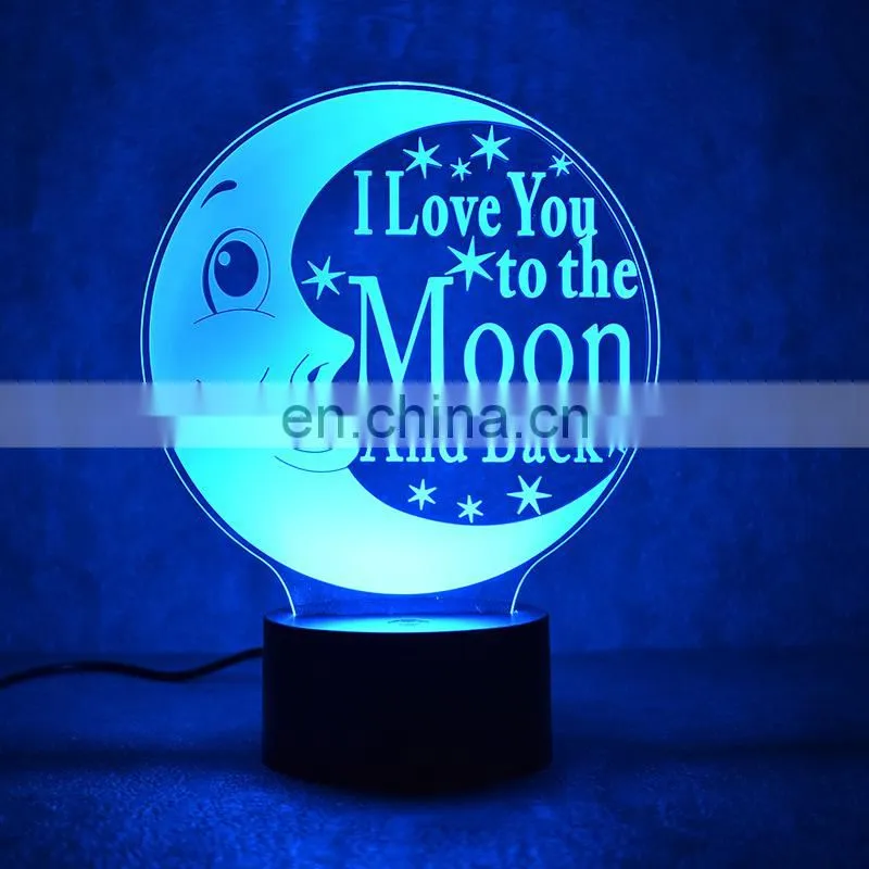 Customized design 3D optical illusion visual lamp desk table lamp for christmas gifts