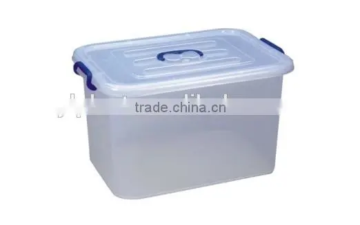 25L plastic storage box with wheels, lid and handle, storage bin