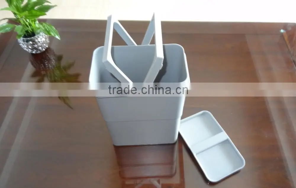 8L plastic trash can with lid and handle, waste bin, garbage can