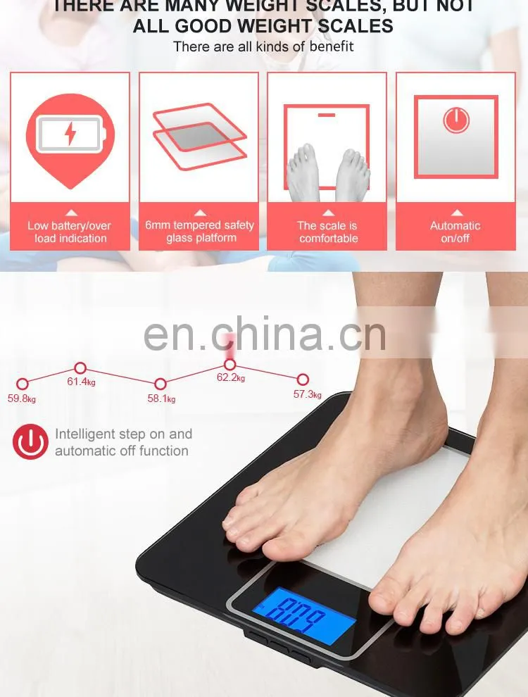 Custom OEM Accurate Glass 180KG Digital Personal Weighing Scales Of Bathroom