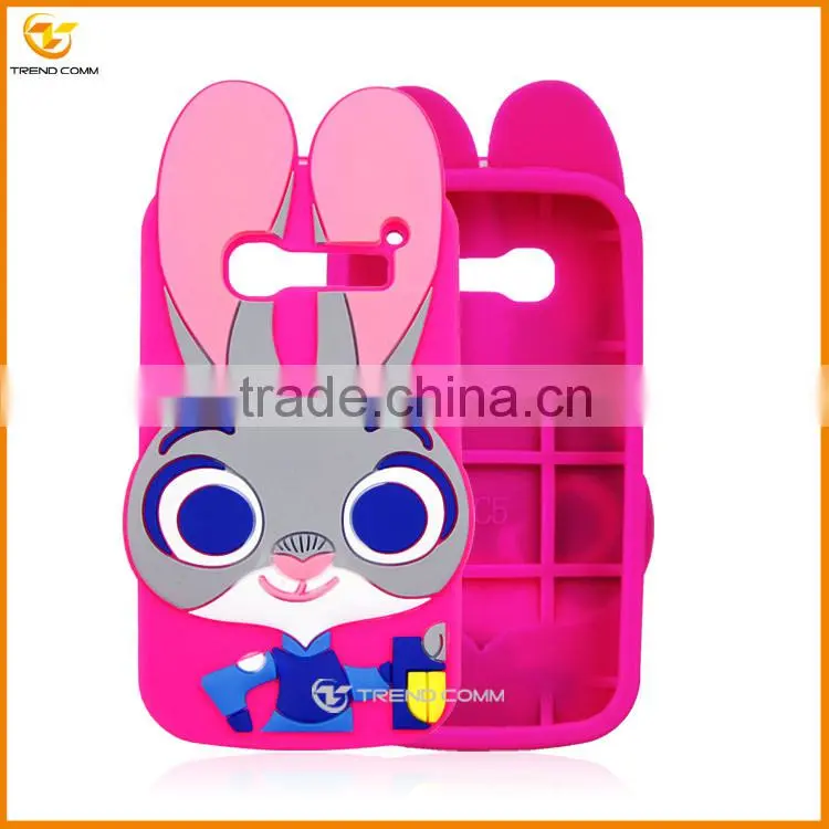 alibaba express 3d rabbit silicone cellular case for Alcatel C5