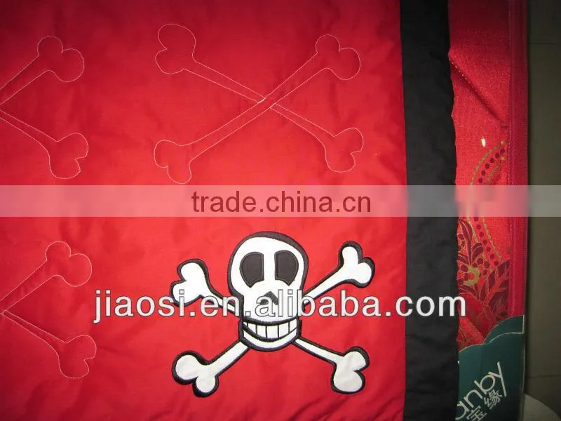 100% cotton quilted& embroidery quilt throw with curtain sham for Hallowmas