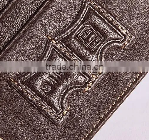 High Quality Brown color Genuine Real Ostrich leather SIM card slot Small Wallet for men