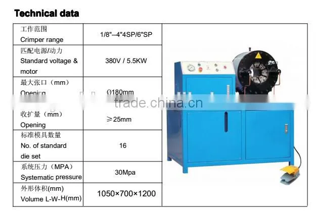 6-51mm steel wire hose crimp tool hose crimping machine