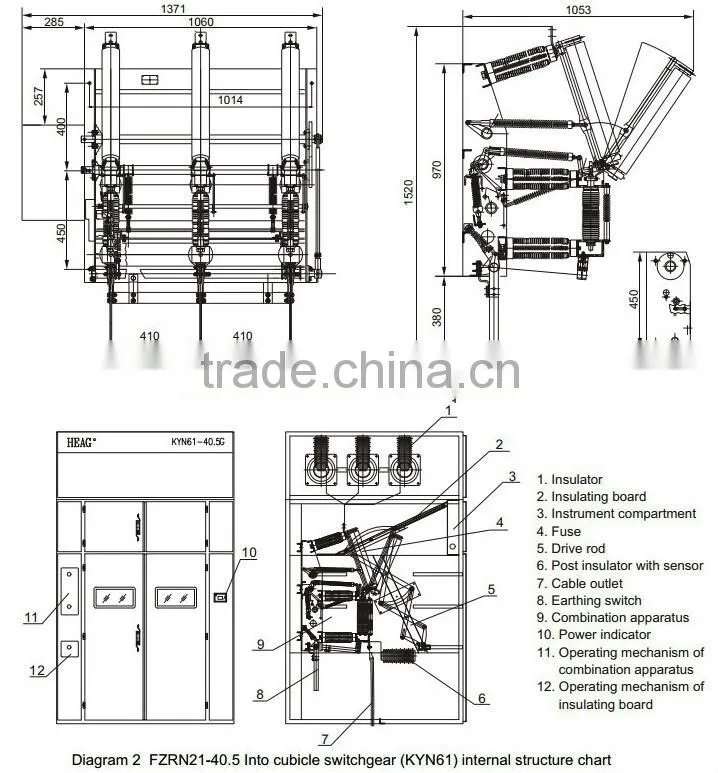 15KV-36KV FZN21-24KV FZN21-35KV FZN21-40.5KV indoor HV vacuum circuit breaker Fuses